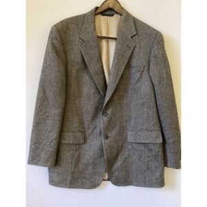 Brooks Brothers Blazer Mens 42 Gray Herringbone Wool Notch Sport Coat Career